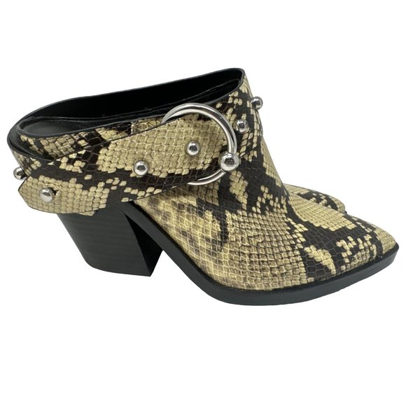 Rebecca Minkoff Sallest Too Studded Mule Bootie Snake Leather Studded Size 7M - Picture 3 of 8